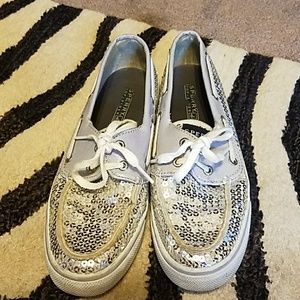 Silver sequin Sperry's